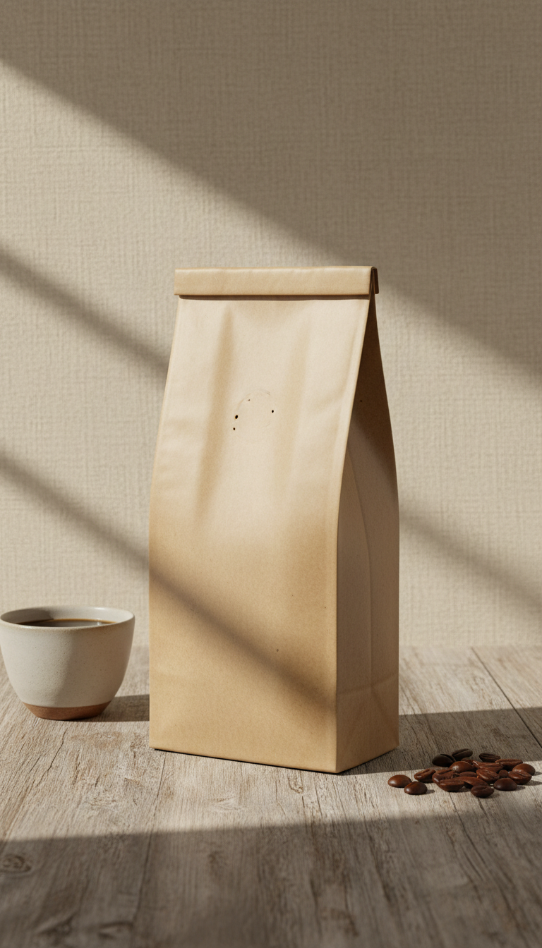 Ground Coffee Kraft Paper Pouch